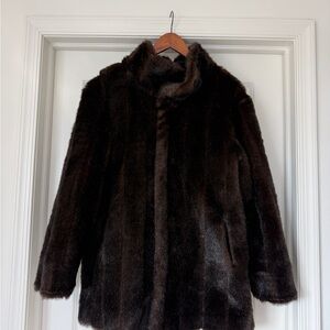 Vintage Rich Chocolate Faux Fur Rick lady old money mink coat